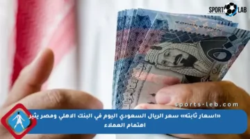 «أسعار ثابتة» سعر الريال السعودي اليوم في البنك الأهلي ومصر يثير اهتمام العملاء